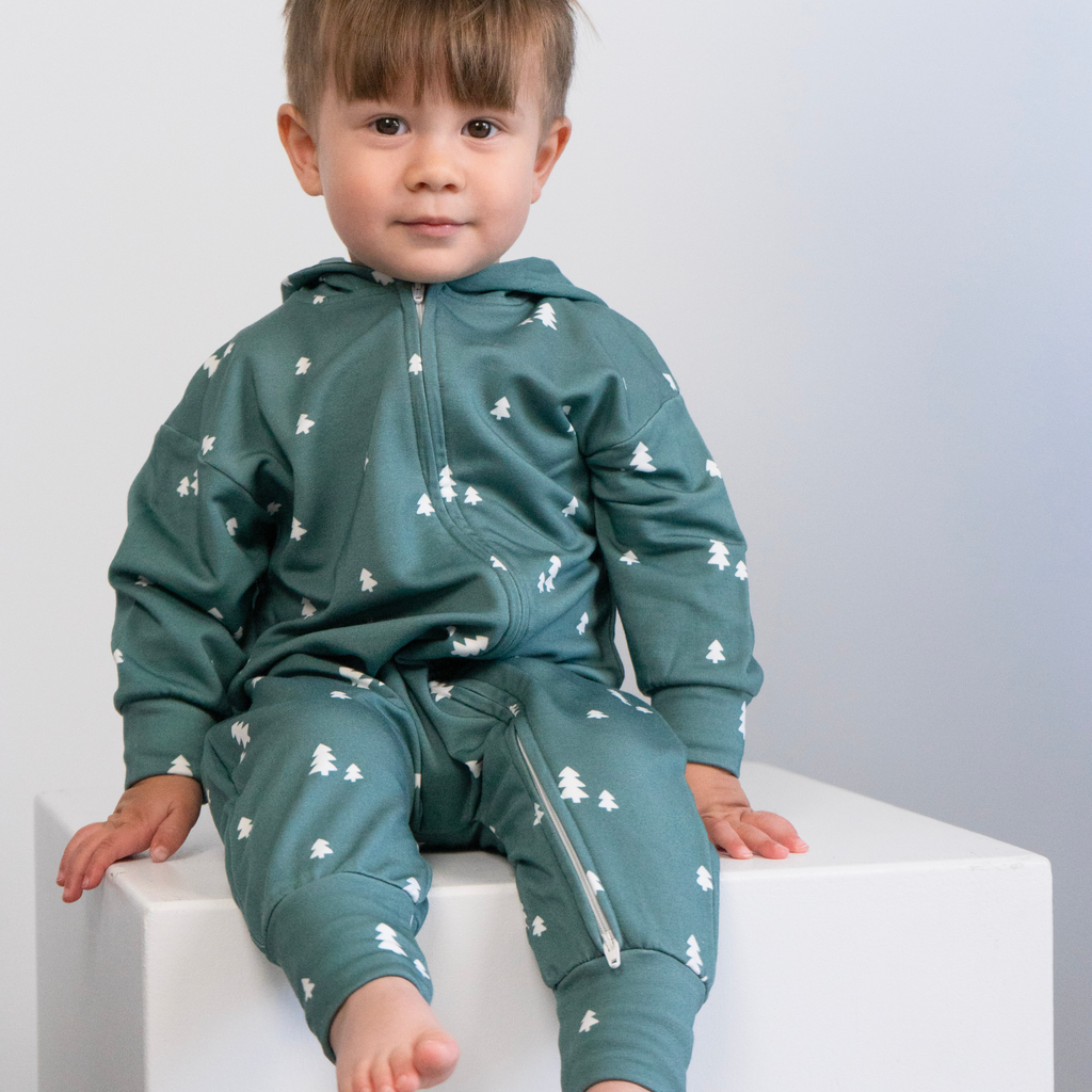 Tiny Trees Bamboo Zipper Hooded Jumpsuit - Little Kinfolk Boutique | Children's Clothing Regina, SK