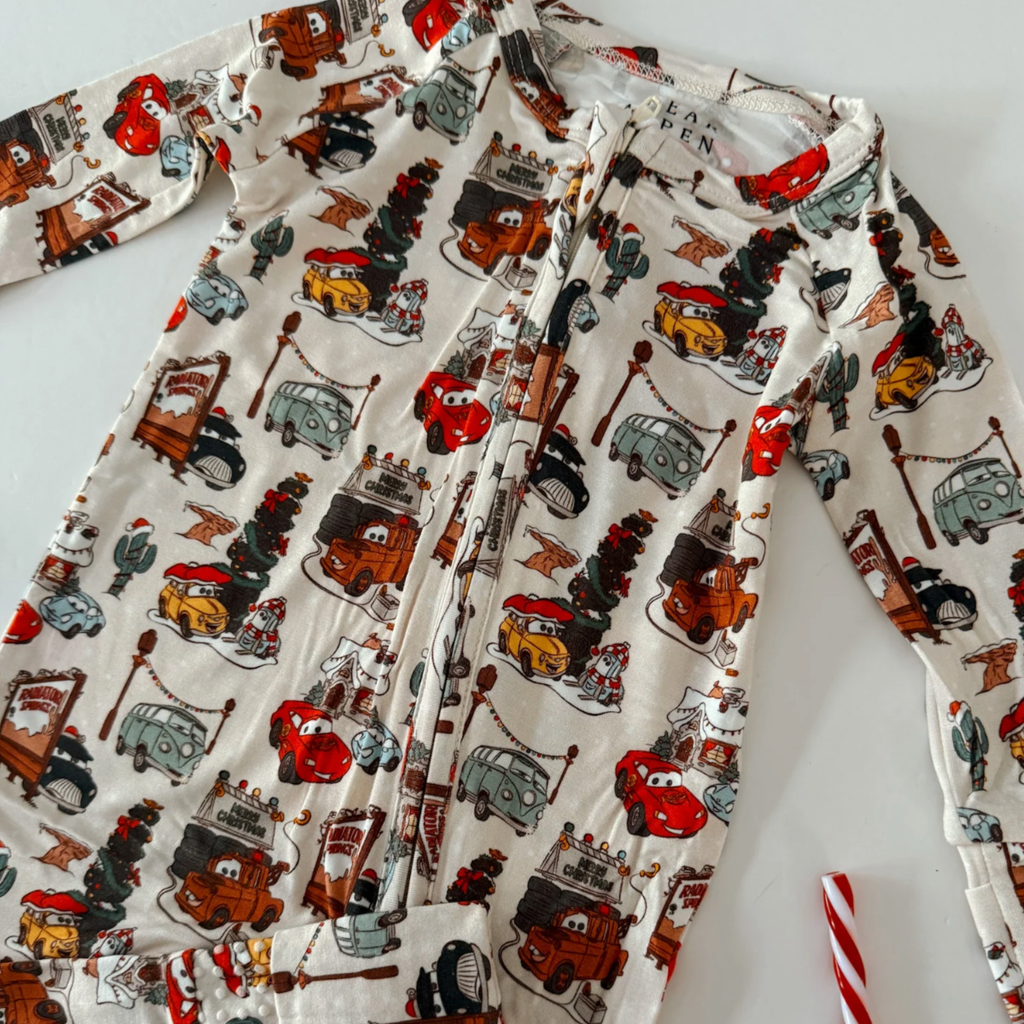 Christmas Cars Bamboo Sleeper - Little Kinfolk Boutique | Children's Clothing Regina, SK