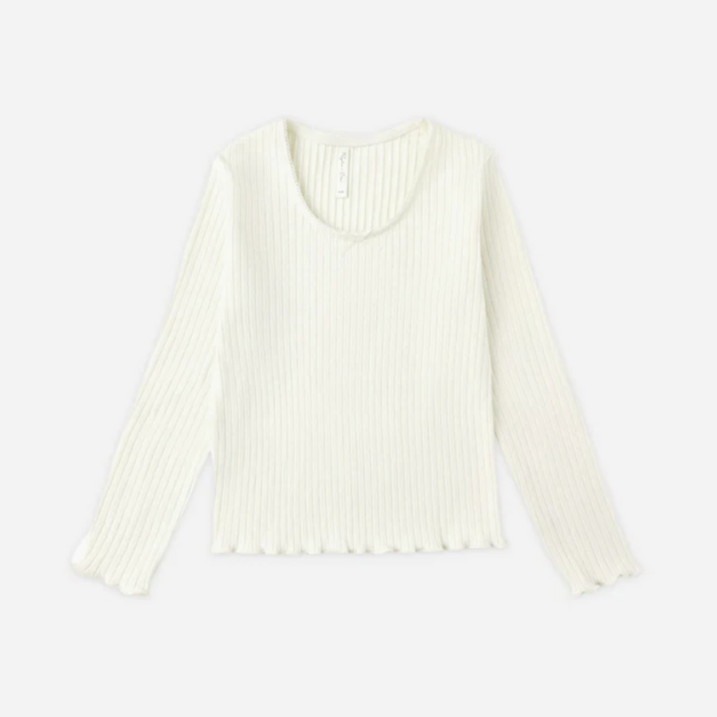 Layla Ribbed Long Sleeve Tops ( 3 Colour Options) PRE-SALE - Little Kinfolk Boutique | Children's Clothing Regina, SK