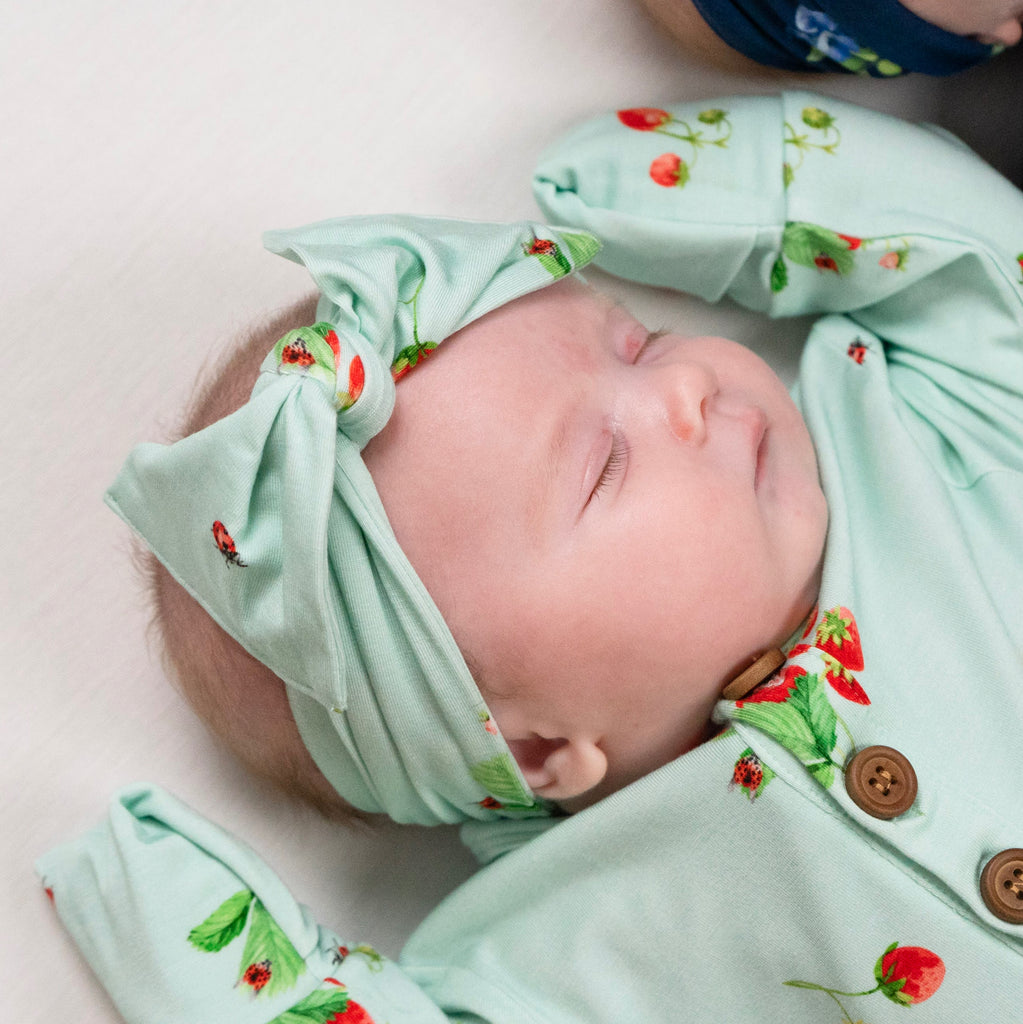 Strawberry Garden Bamboo Headband - Little Kinfolk Boutique | Children's Clothing Regina, SK