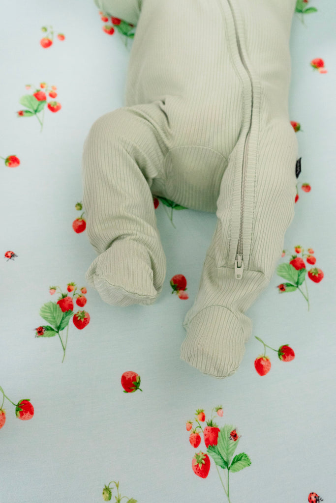 Misty Sage Ribbed Sleeper - Little Kinfolk Boutique | Children's Clothing Regina, SK