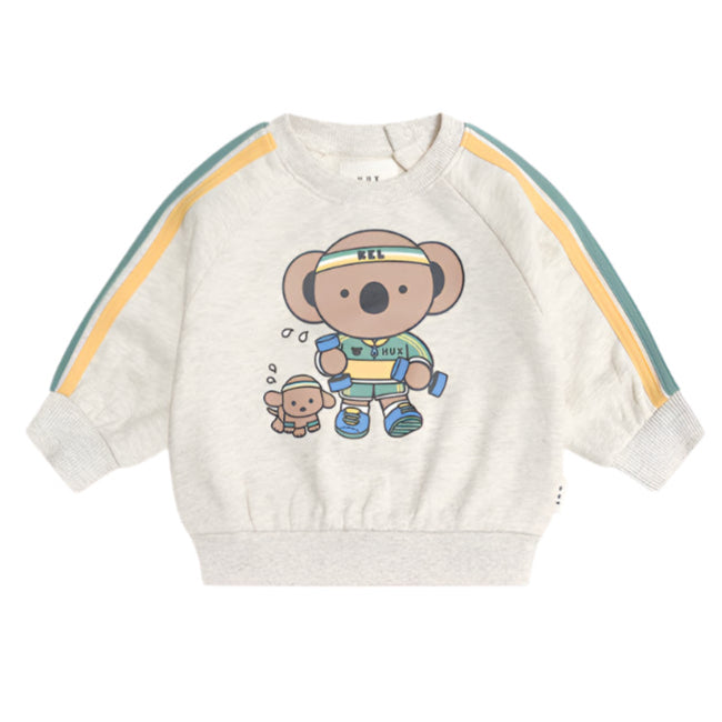 Sporty Kel Koala Hux Baby Sweatshirt - Little Kinfolk Boutique | Children's Clothing Regina, SK
