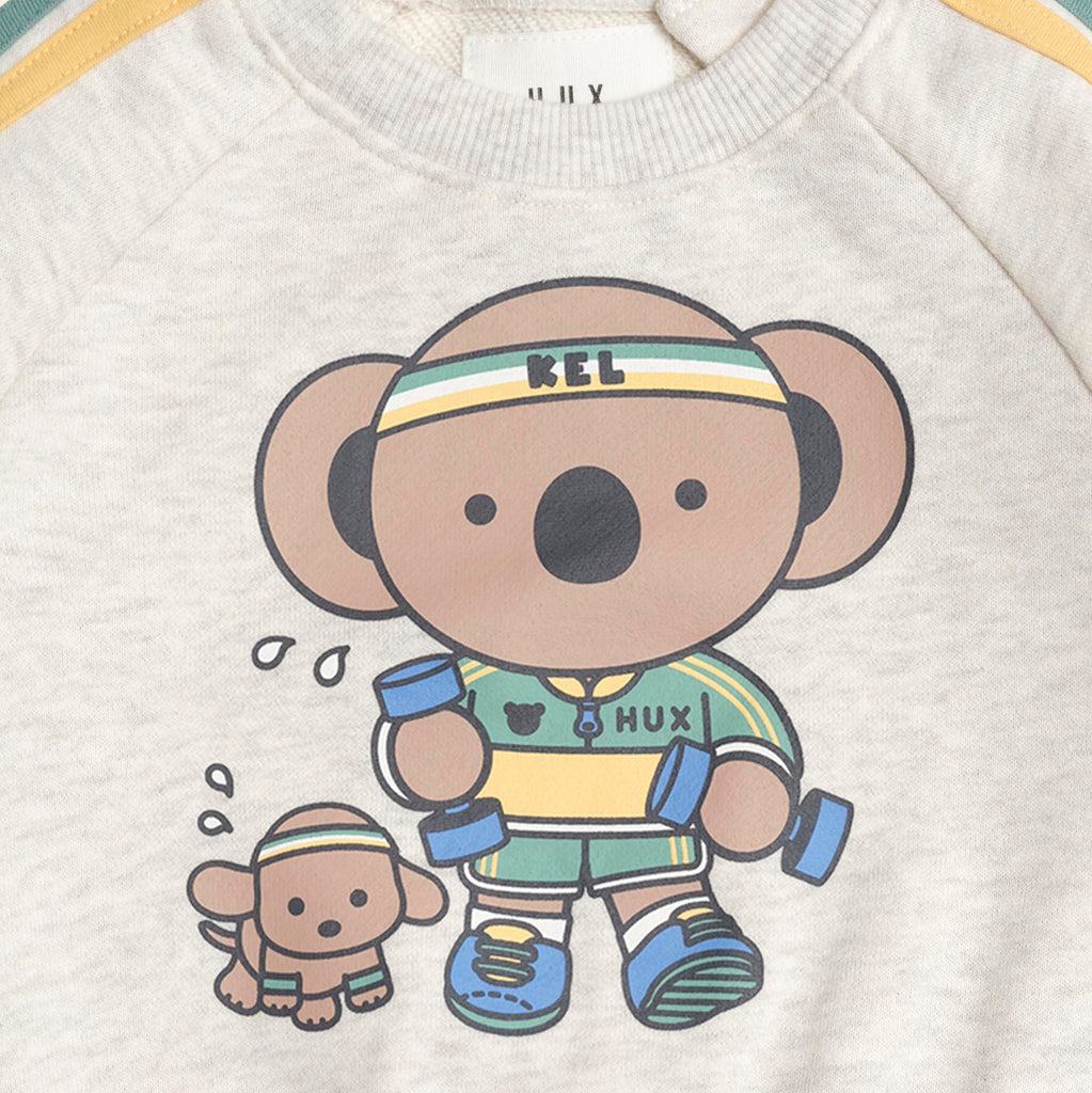 Sporty Kel Koala Hux Baby Sweatshirt - Little Kinfolk Boutique | Children's Clothing Regina, SK