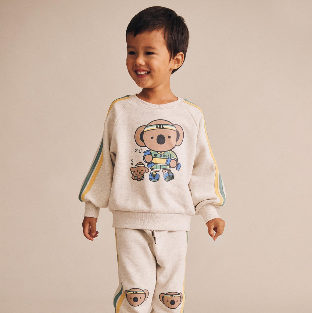 Sporty Kel Koala Hux Baby Sweatshirt - Little Kinfolk Boutique | Children's Clothing Regina, SK
