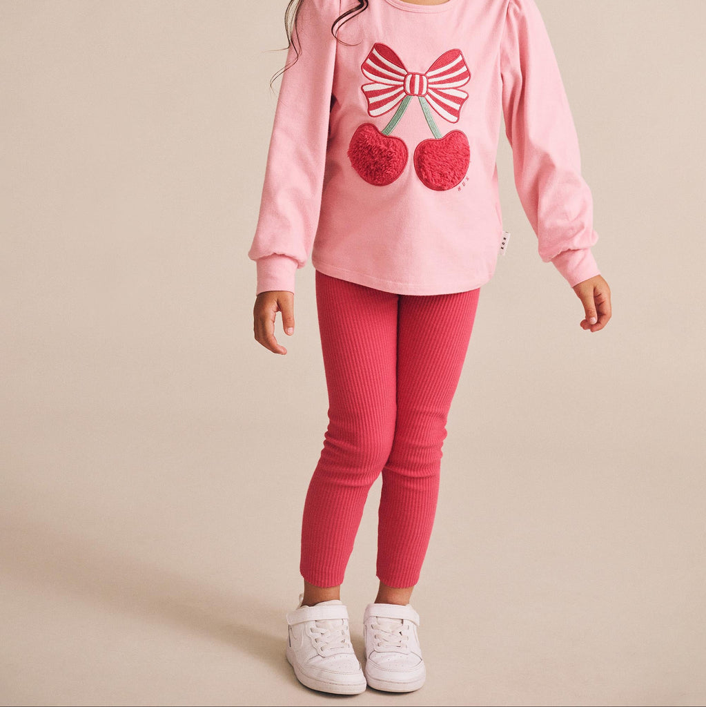 Charlie Cherry Hux Baby Leggings - Little Kinfolk Boutique | Children's Clothing Regina, SK