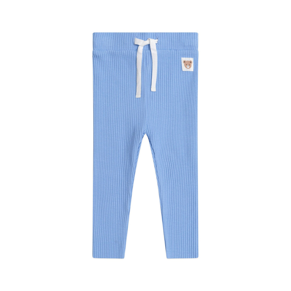 Billie Blue Ribbed Hux Baby Leggings - Little Kinfolk Boutique | Children's Clothing Regina, SK