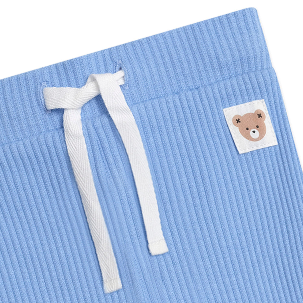 Billie Blue Ribbed Hux Baby Leggings - Little Kinfolk Boutique | Children's Clothing Regina, SK