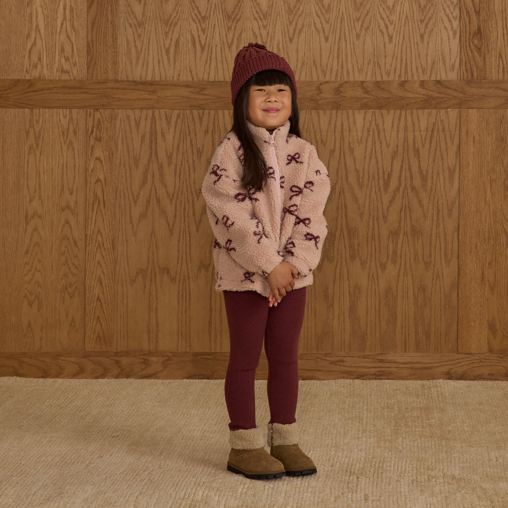 Coco Blush Fleece Jacket with Bows - Little Kinfolk Boutique | Children's Clothing Regina, SK
