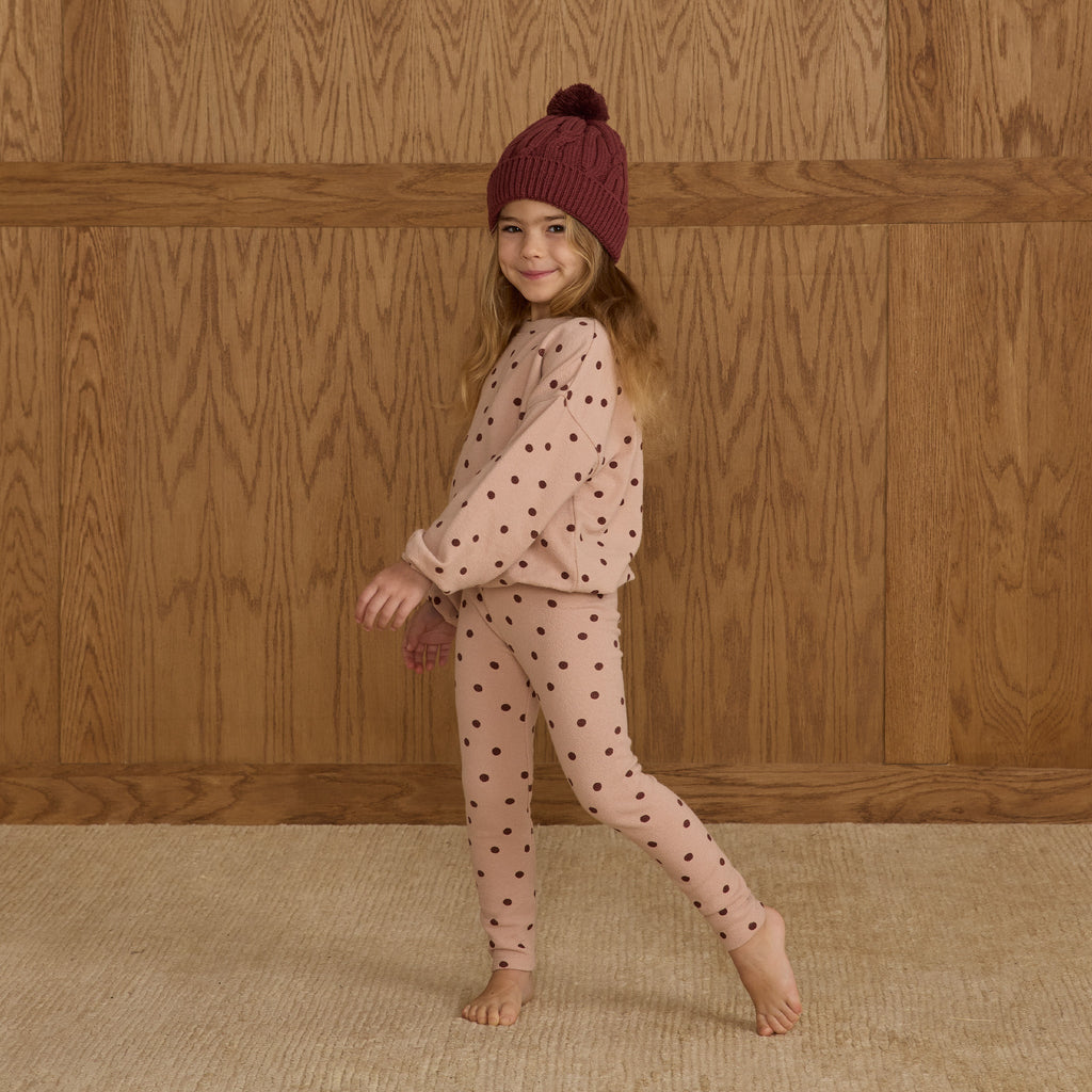 Spongey Polka-Dot Blush Knit Set - Little Kinfolk Boutique | Children's Clothing Regina, SK