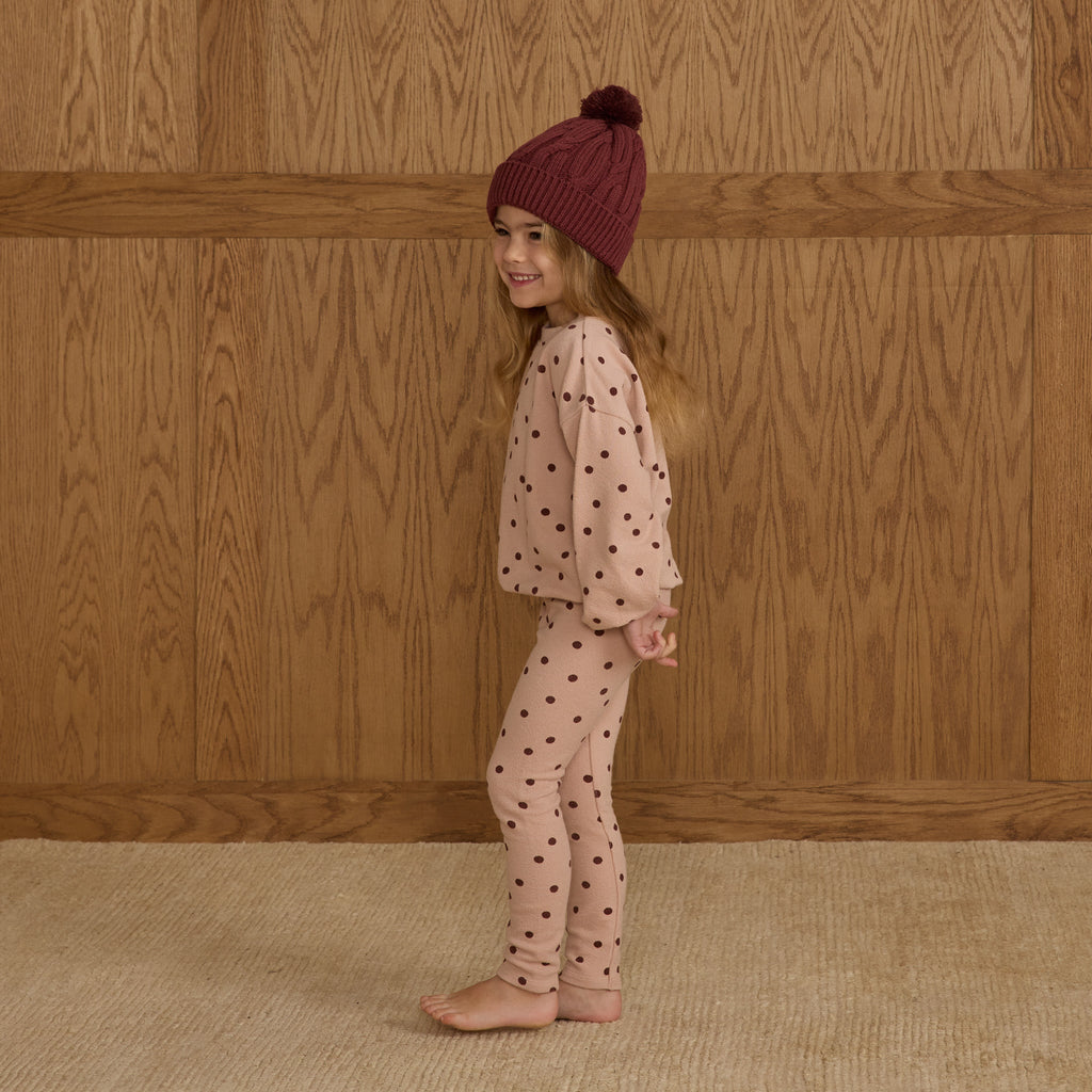 Spongey Polka-Dot Blush Knit Set - Little Kinfolk Boutique | Children's Clothing Regina, SK