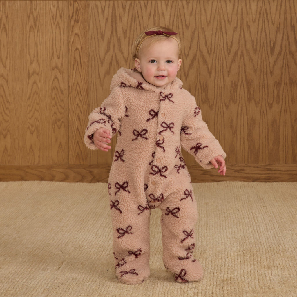 Fleece Bow Jumpsuit - Little Kinfolk Boutique | Children's Clothing Regina, SK
