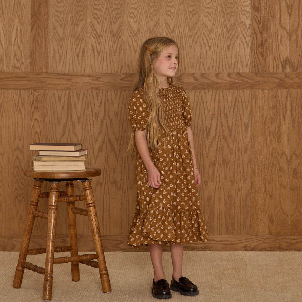 Lydia Golden Fleur Dress - Little Kinfolk Boutique | Children's Clothing Regina, SK