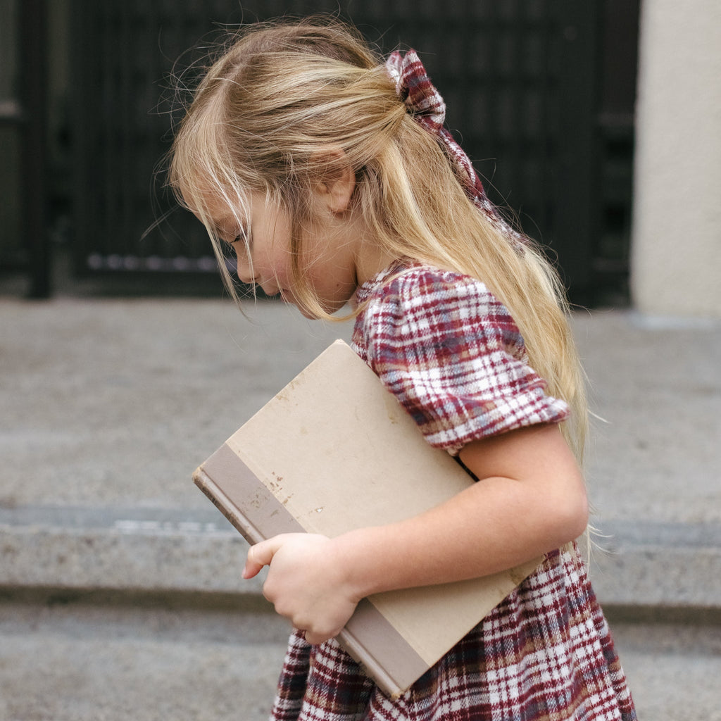 India Burgundy Plaid Dress - Little Kinfolk Boutique | Children's Clothing Regina, SK