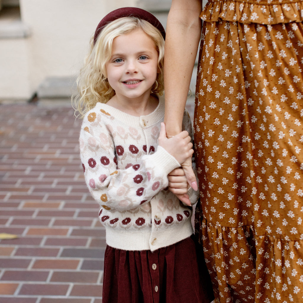 Floral Jacquard Cheyenne Cardigan - Little Kinfolk Boutique | Children's Clothing Regina, SK