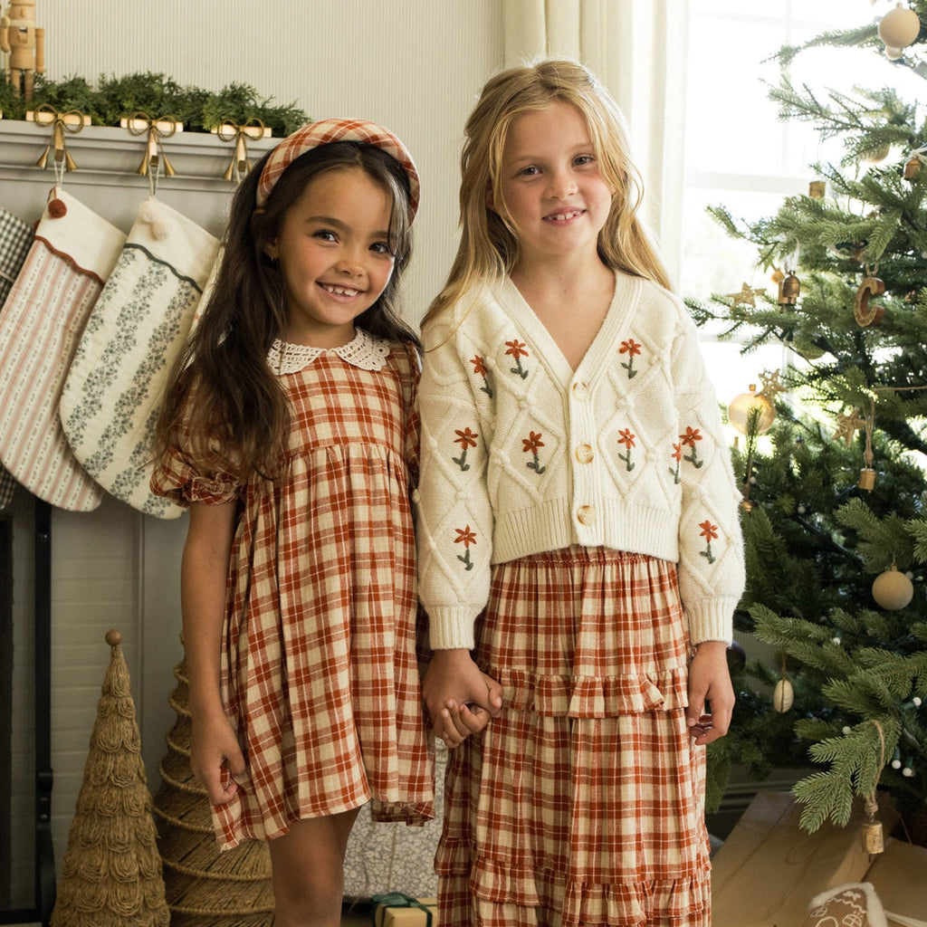 Winter Daisy Embroidered Cardigan - Little Kinfolk Boutique | Children's Clothing Regina, SK