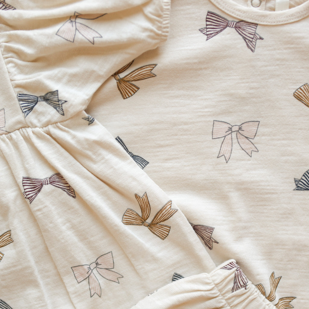 Brea Bows Dress - Little Kinfolk Boutique | Children's Clothing Regina, SK