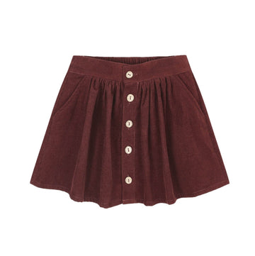 Burgundy Corduroy Button Front Skirt - Little Kinfolk Boutique | Children's Clothing Regina, SK