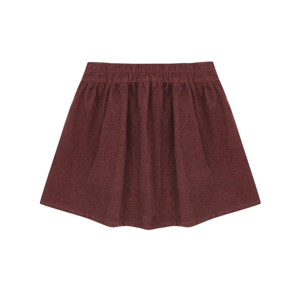 Burgundy Corduroy Button Front Skirt - Little Kinfolk Boutique | Children's Clothing Regina, SK