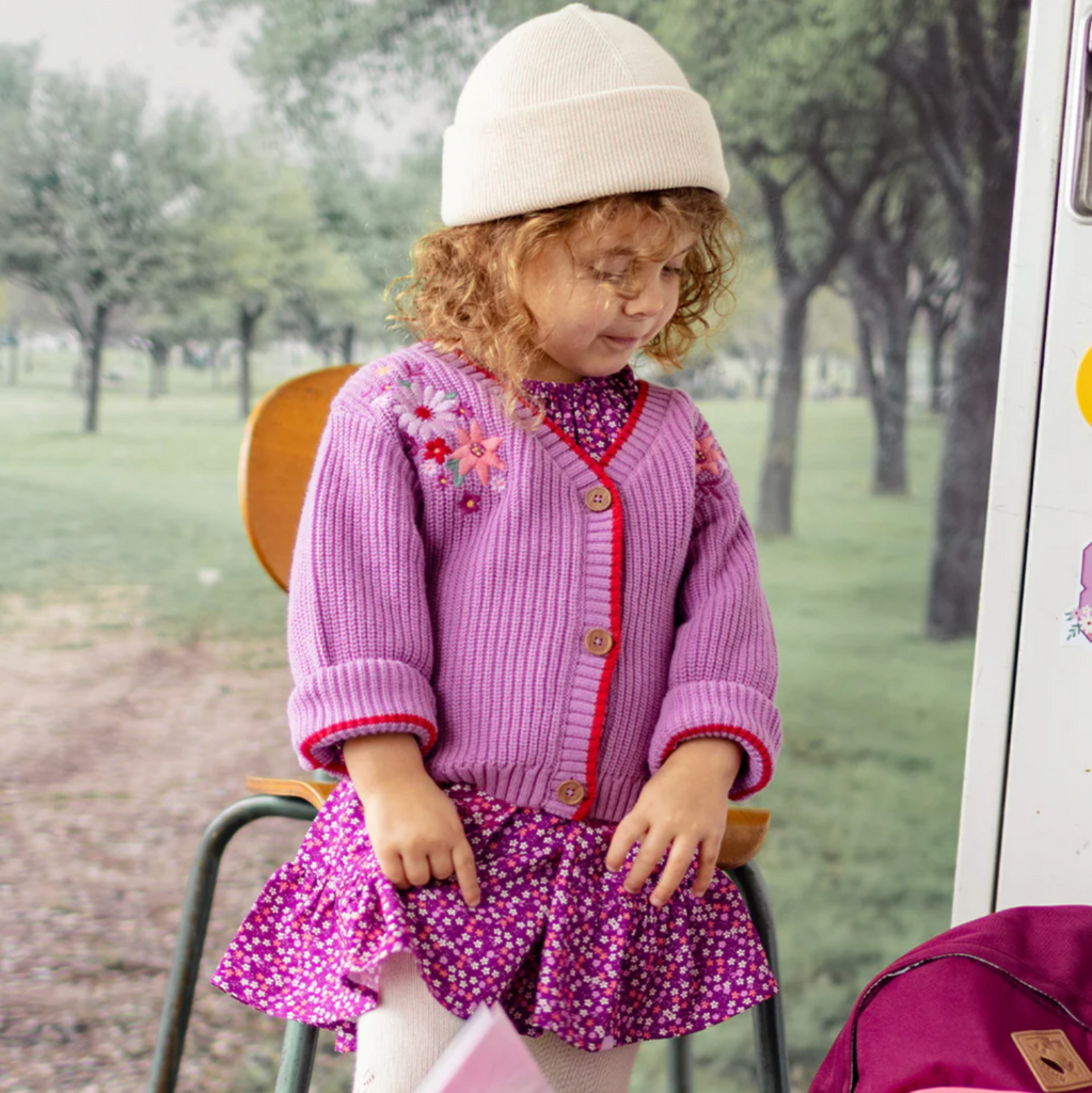 Charlotte Embroidered Cardigan - Little Kinfolk Boutique | Children's Clothing Regina, SK