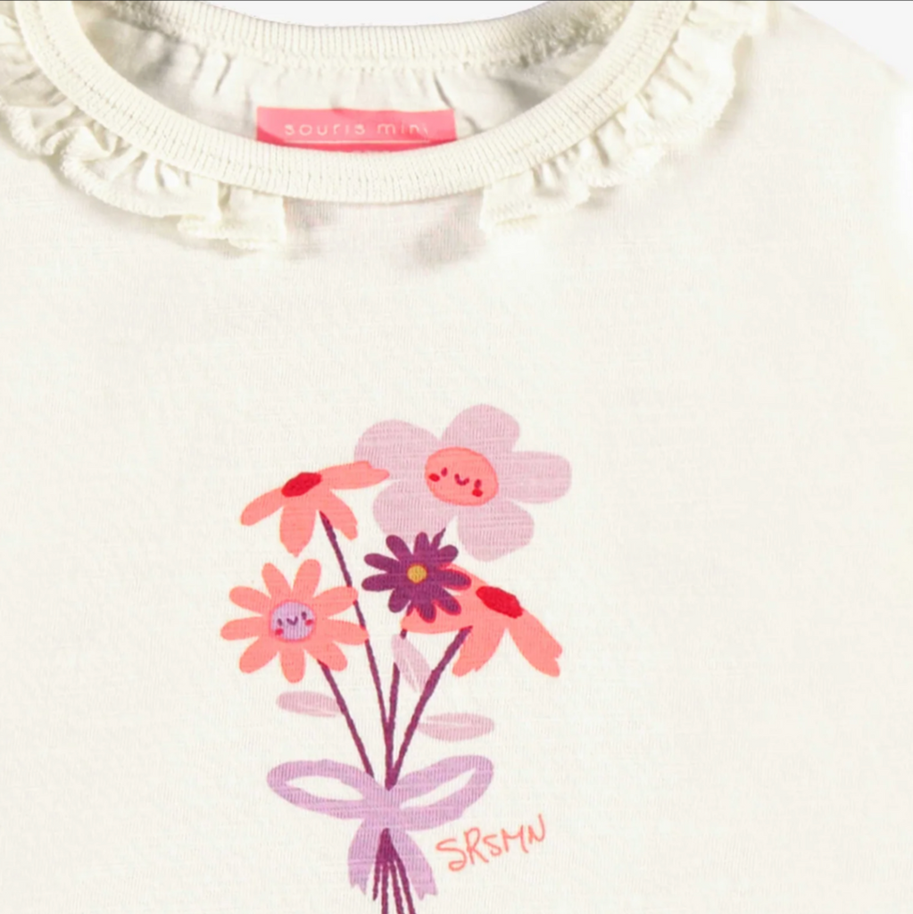 Ava Baby Cream Ruffle Tee - Little Kinfolk Boutique | Children's Clothing Regina, SK