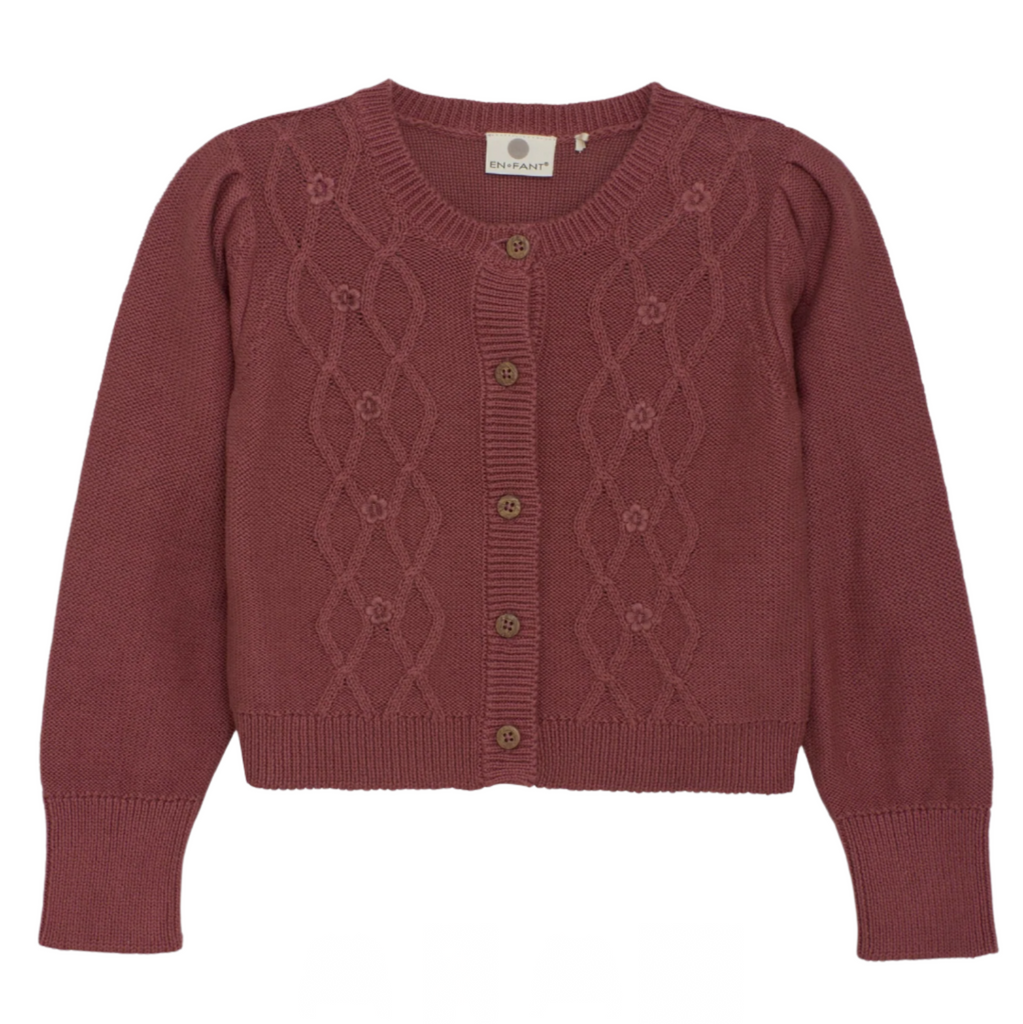 Merlot Child Knit Cardigan - Little Kinfolk Boutique | Children's Clothing Regina, SK