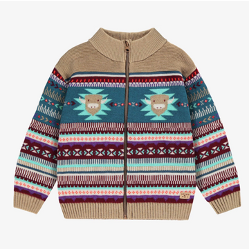 Jamison Beige Knit Western Sweater - Little Kinfolk Boutique | Children's Clothing Regina, SK