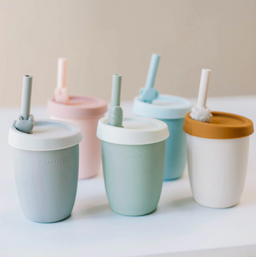 Louloulollipop Silicone Cup With Straw - Little Kinfolk Boutique | Children's Clothing Regina, SK