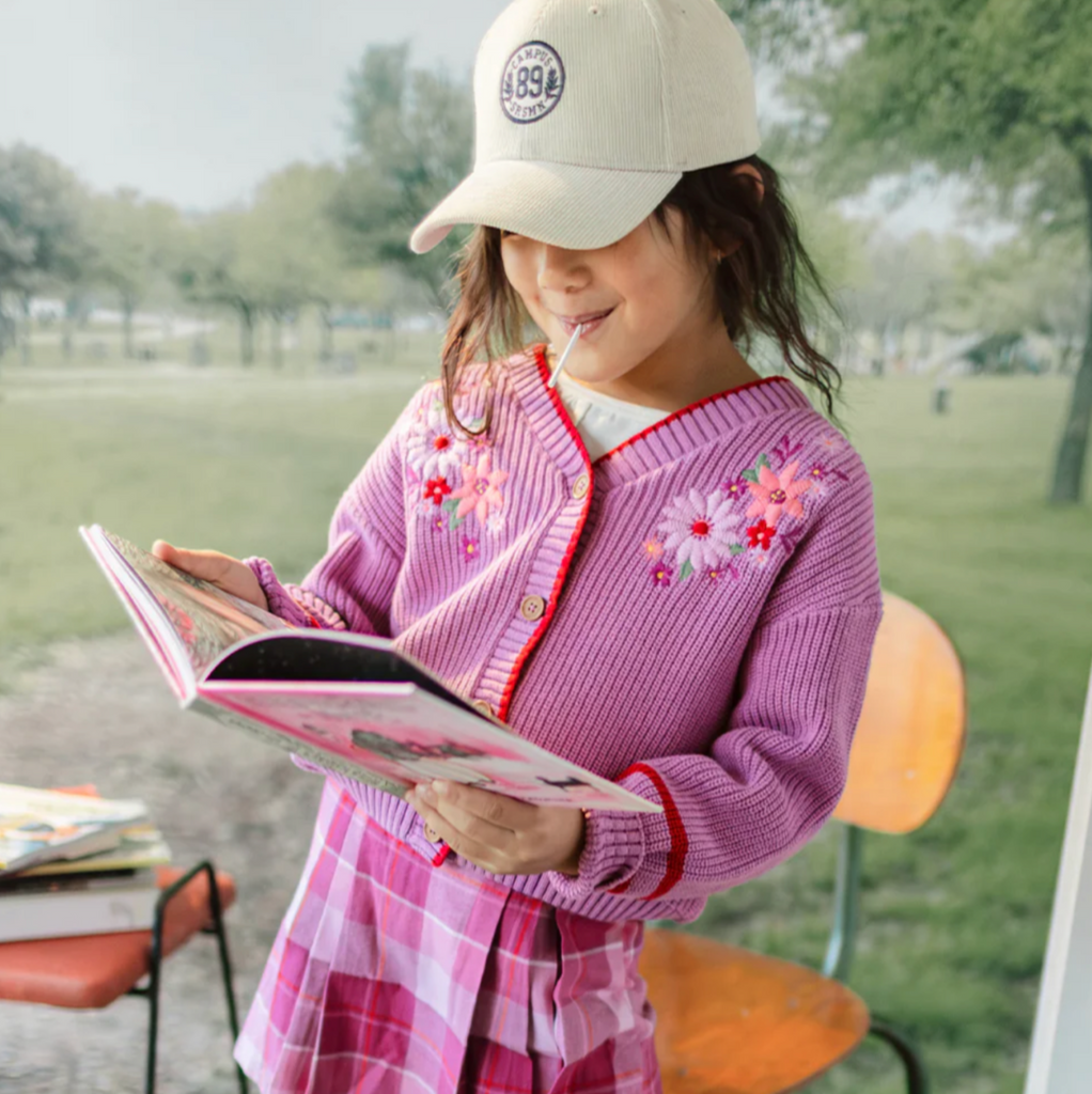 Charlotte Embroidered Cardigan - Little Kinfolk Boutique | Children's Clothing Regina, SK