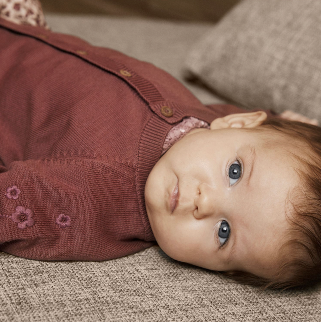 Merlot Infant Knit Cardigan - Little Kinfolk Boutique | Children's Clothing Regina, SK