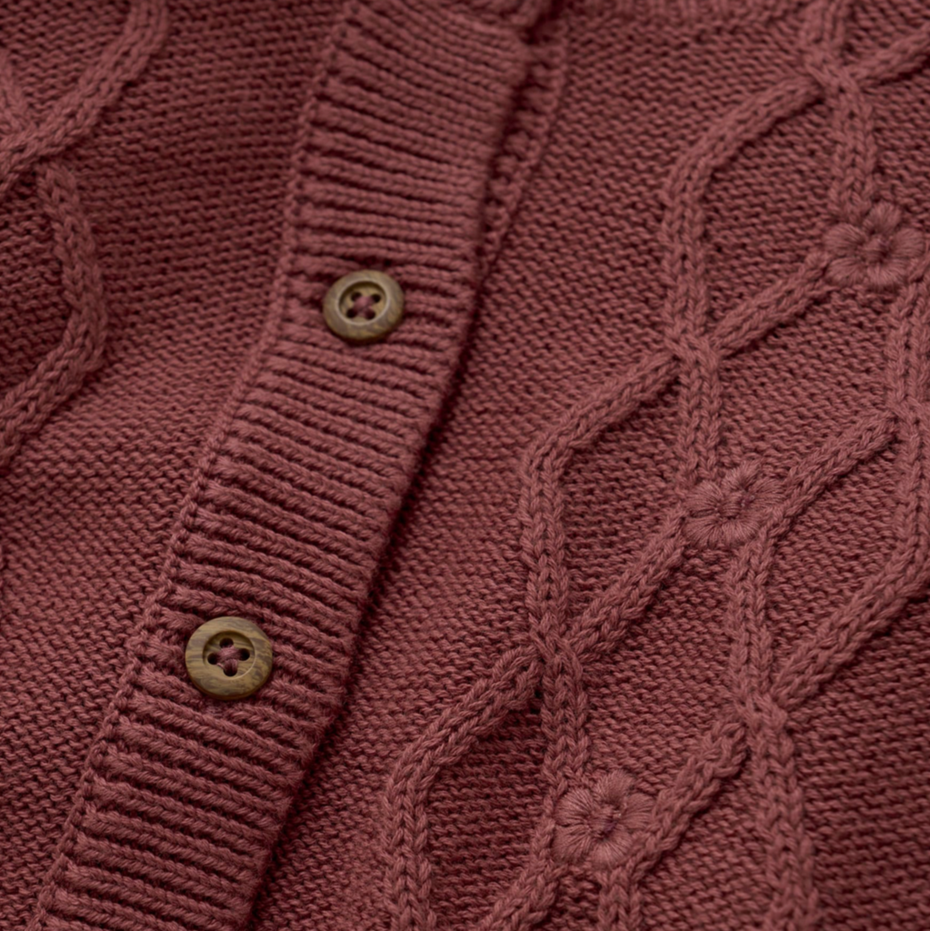 Merlot Child Knit Cardigan - Little Kinfolk Boutique | Children's Clothing Regina, SK