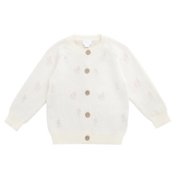Meadow Cardigan in Larissa Egret - Little Kinfolk Boutique | Children's Clothing Regina, SK