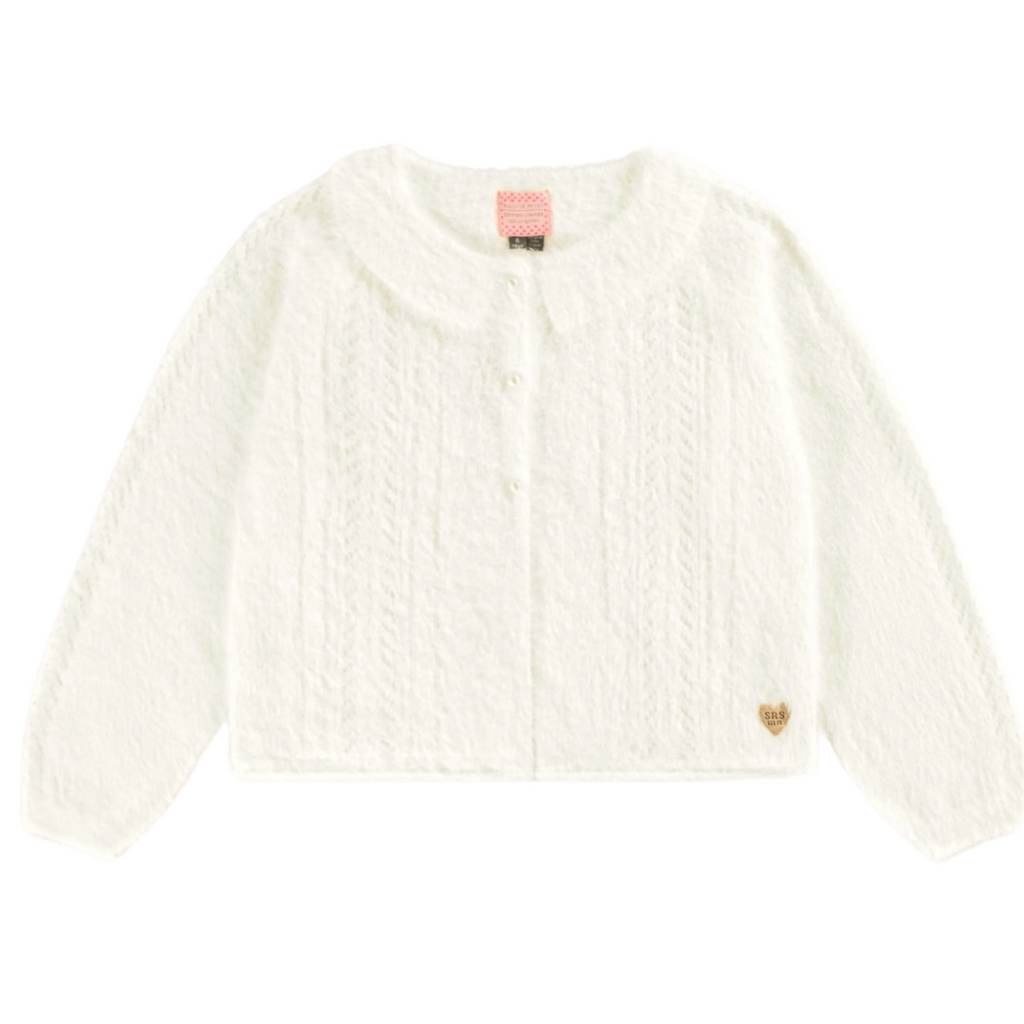 Florence Fluffy White Cardigan - Little Kinfolk Boutique | Children's Clothing Regina, SK