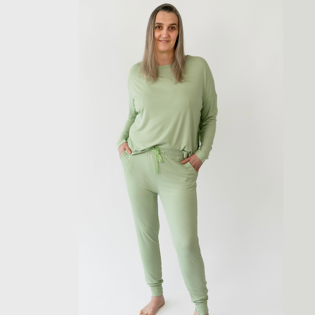 Women's Bamboo Misty Sage Set - Little Kinfolk Boutique | Children's Clothing Regina, SK