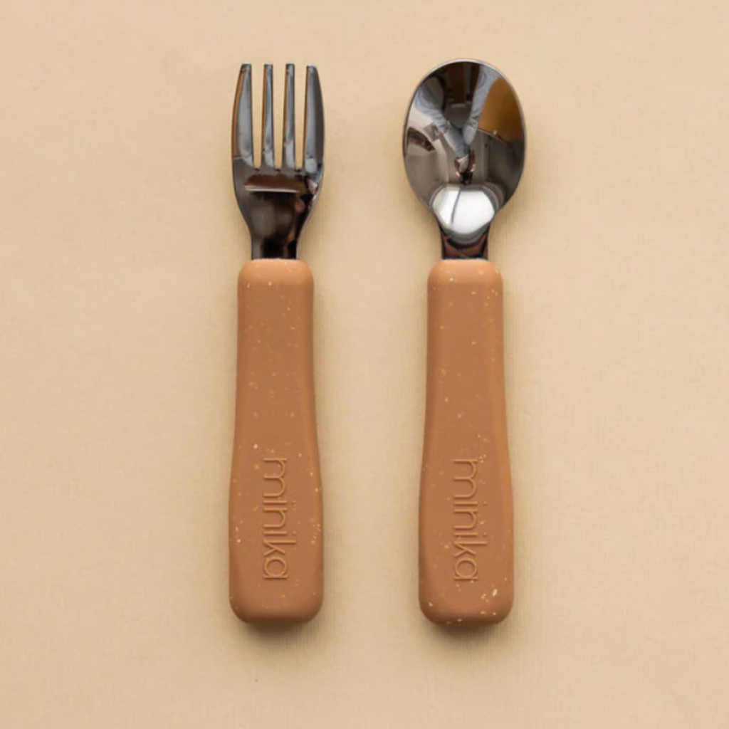 Fork & Spoon Set (5 Colour Options) - Little Kinfolk Boutique | Children's Clothing Regina, SK