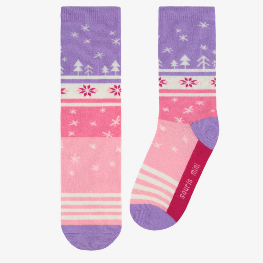 Pink Winter Wonderland Socks - Little Kinfolk Boutique | Children's Clothing Regina, SK
