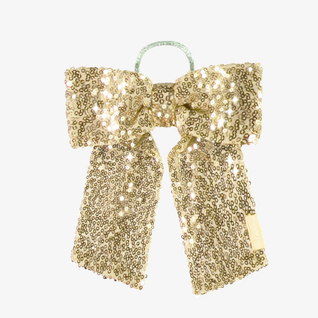 Gold Sequins Hair Bow - Little Kinfolk Boutique | Children's Clothing Regina, SK