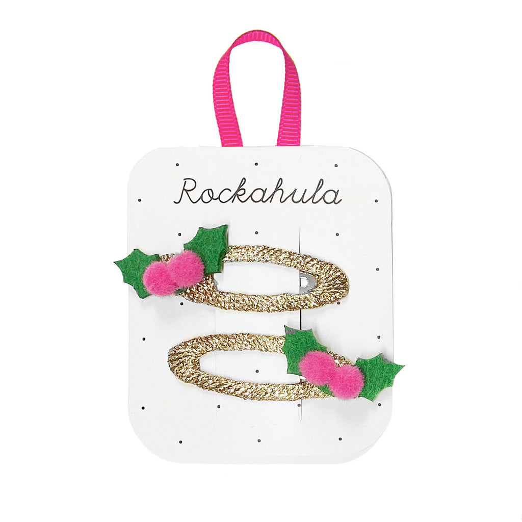 Holly Pom Pom Clips - Little Kinfolk Boutique | Children's Clothing Regina, SK