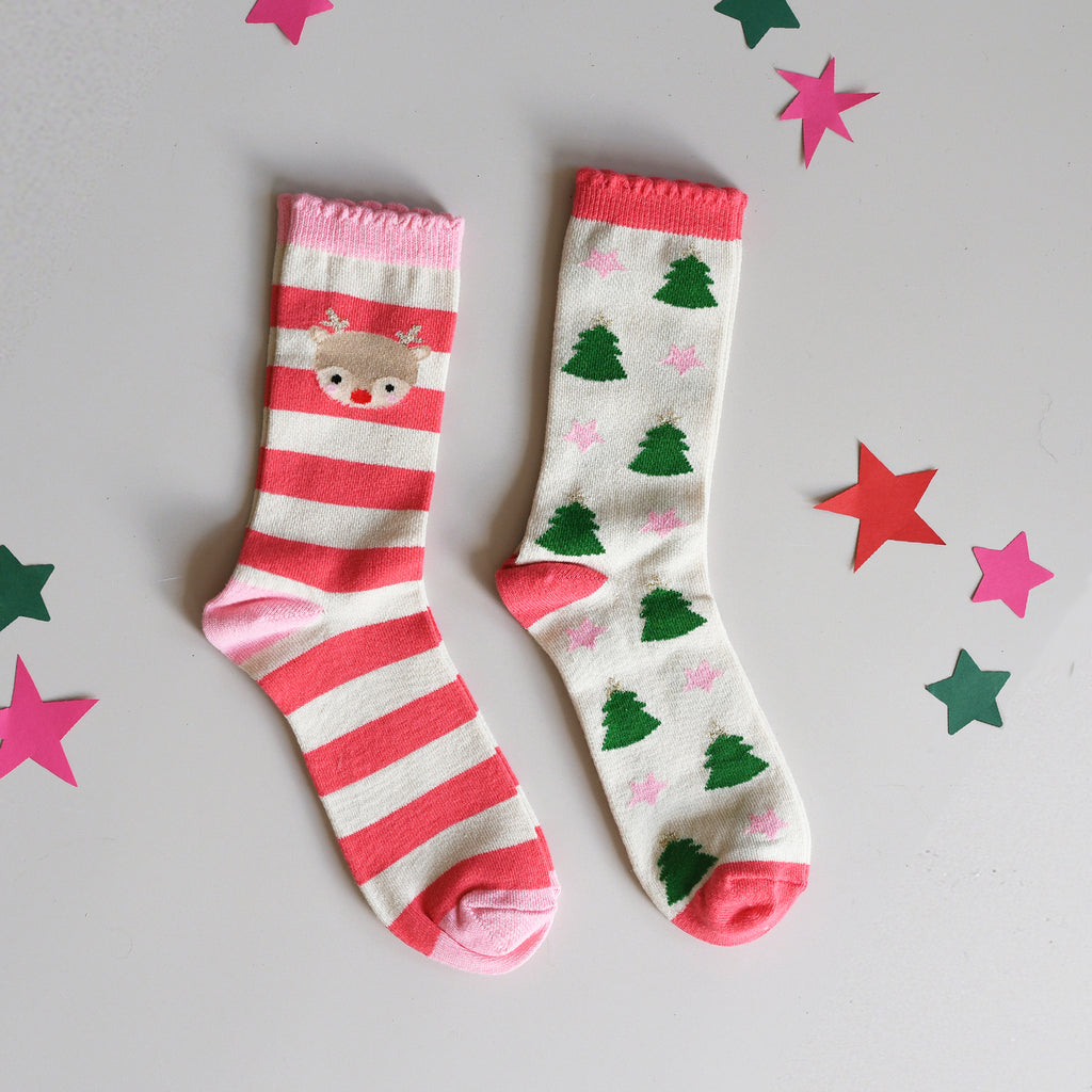 Holly Jolly Christmas Socks 2pk - Little Kinfolk Boutique | Children's Clothing Regina, SK
