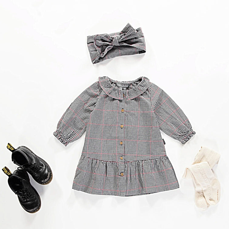 Alexine Micro-Check Dress - Little Kinfolk Boutique | Children's Clothing Regina, SK