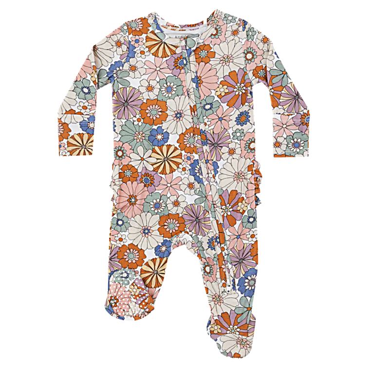 Brighton Floral Ruffle Sleeper - Little Kinfolk Boutique | Children's Clothing Regina, SK