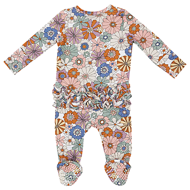 Brighton Floral Ruffle Sleeper - Little Kinfolk Boutique | Children's Clothing Regina, SK