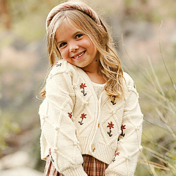 *PRE-ORDER* Winter Floral Embroidered Cardigan - Little Kinfolk Boutique | Children's Clothing Regina, SK