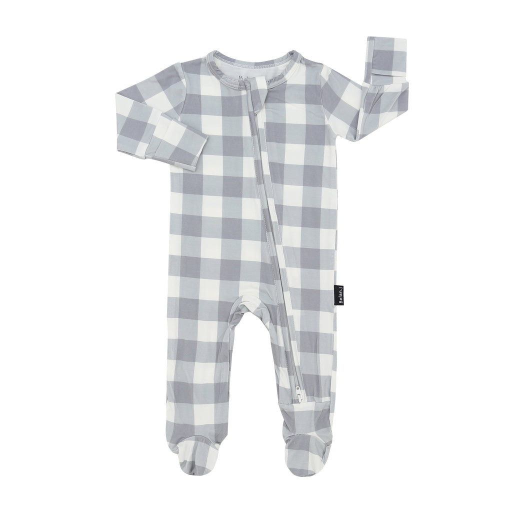 Denim Plaid Sleeper - Little Kinfolk Boutique | Children's Clothing Regina, SK
