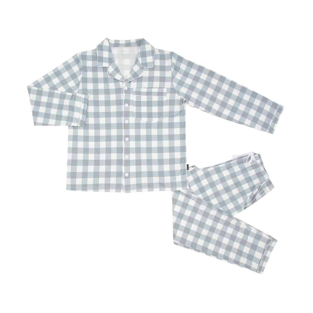Denim Plaid Mom Classic L/S PJ Set - Little Kinfolk Boutique | Children's Clothing Regina, SK