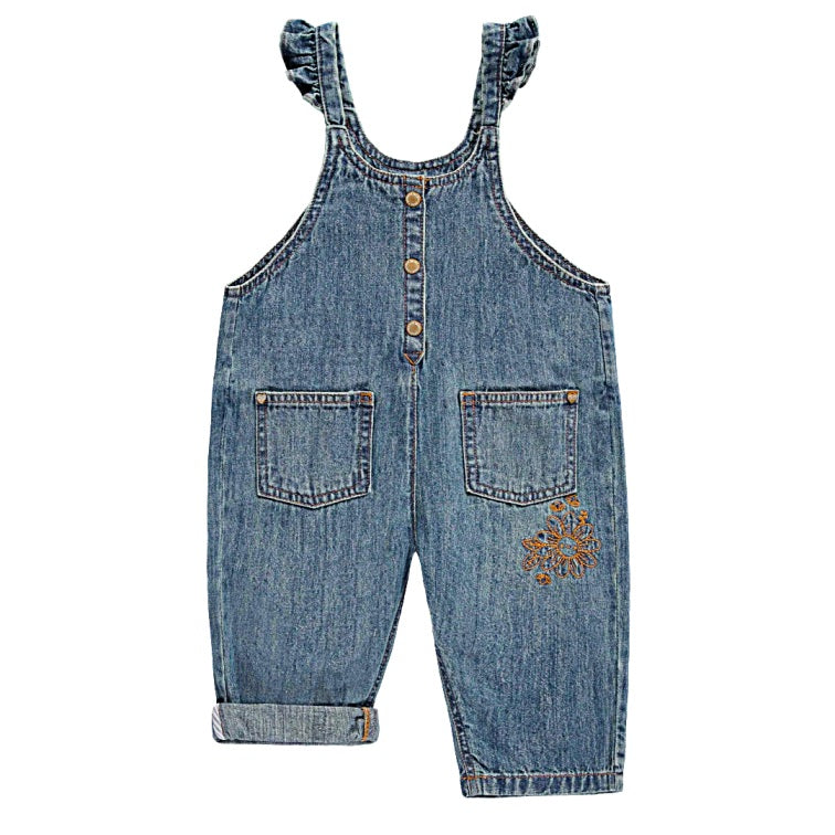 Ella Ruffled Dungarees - Little Kinfolk Boutique | Children's Clothing Regina, SK