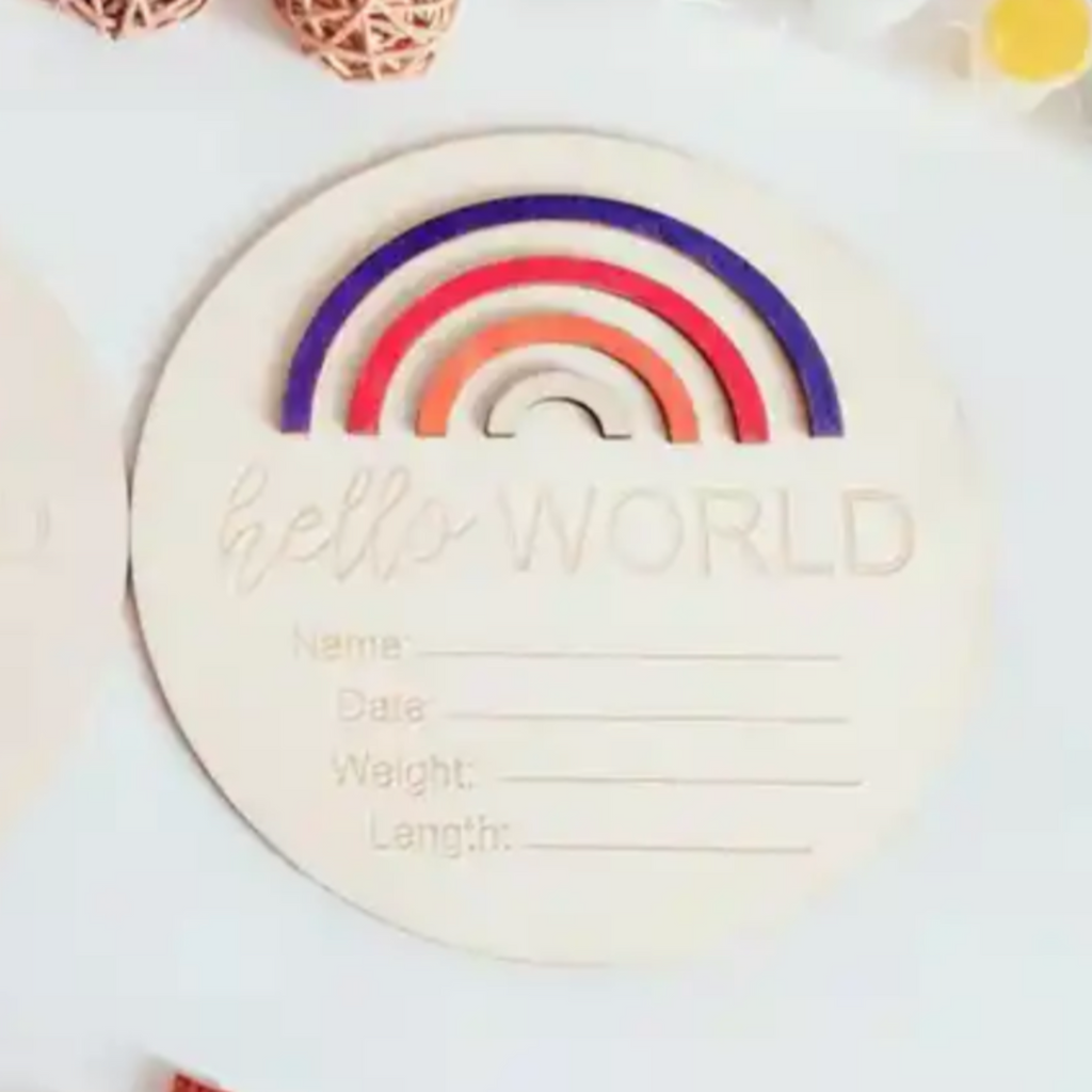 Hello World New Baby Wooden Signs - Little Kinfolk Boutique