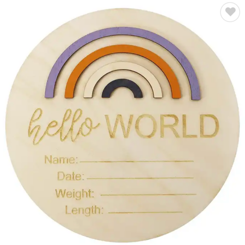 Hello World New Baby Wooden Signs - Little Kinfolk Boutique