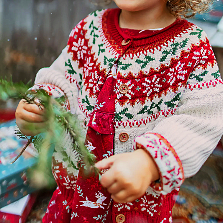 Holly Christmas Cardigan - Little Kinfolk Boutique | Children's Clothing Regina, SK