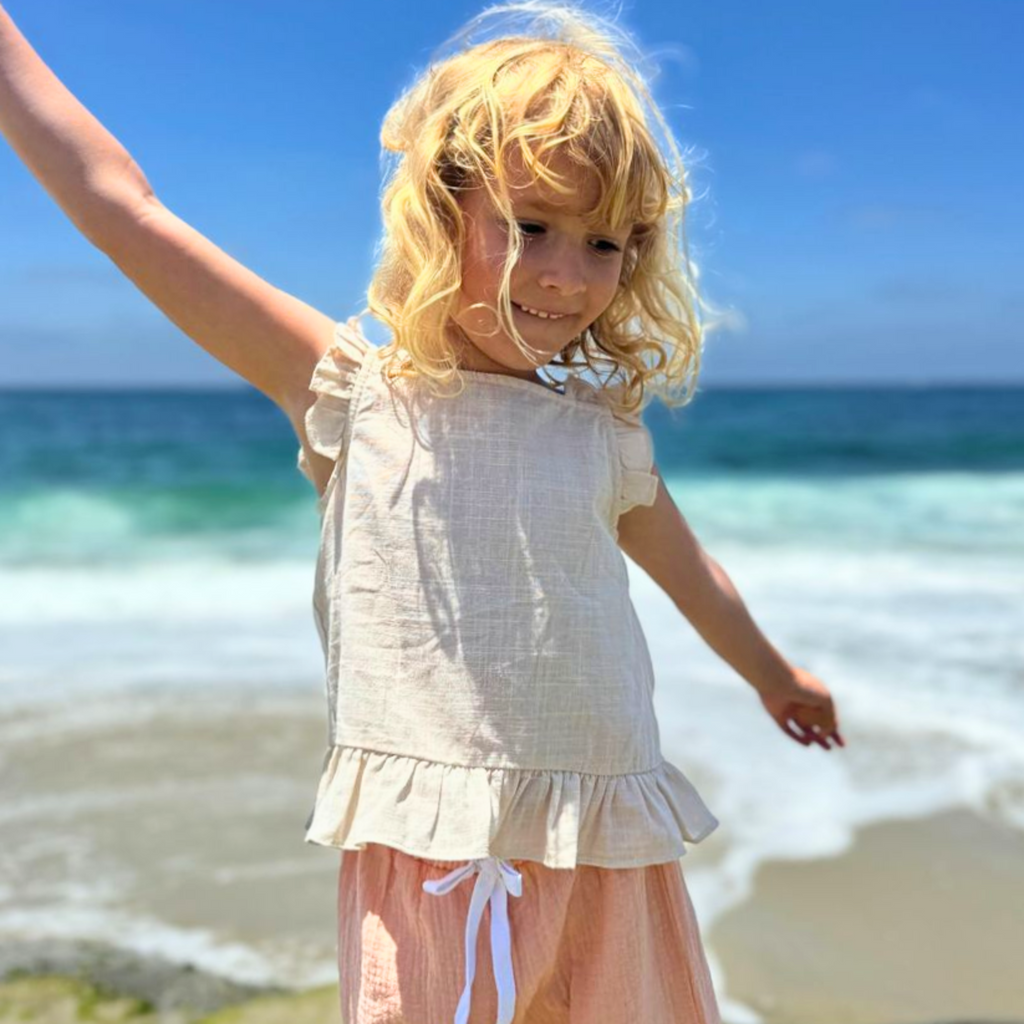 Iris Ruffle Top SS25 - Little Kinfolk Boutique | Children's Clothing Regina, SK