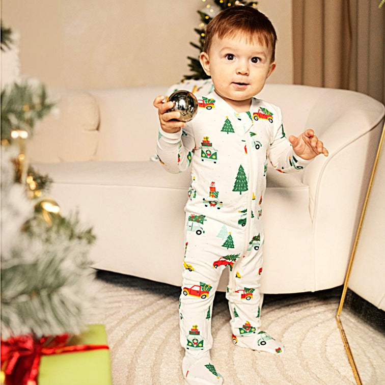 Holly Jolly Christmas Footed Sleeper - Little Kinfolk Boutique | Children's Clothing Regina, SK